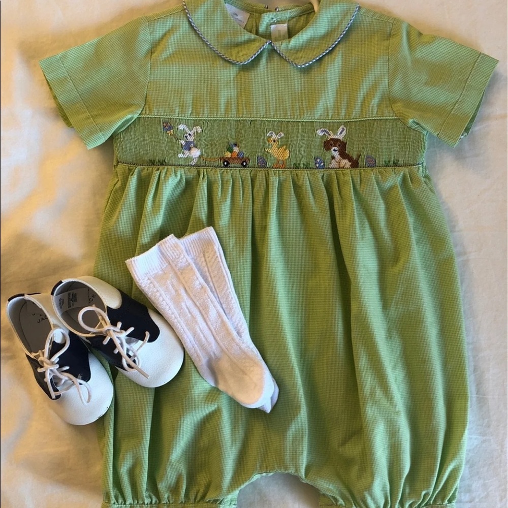 Boys Smocked Easter Bubble / Shortall